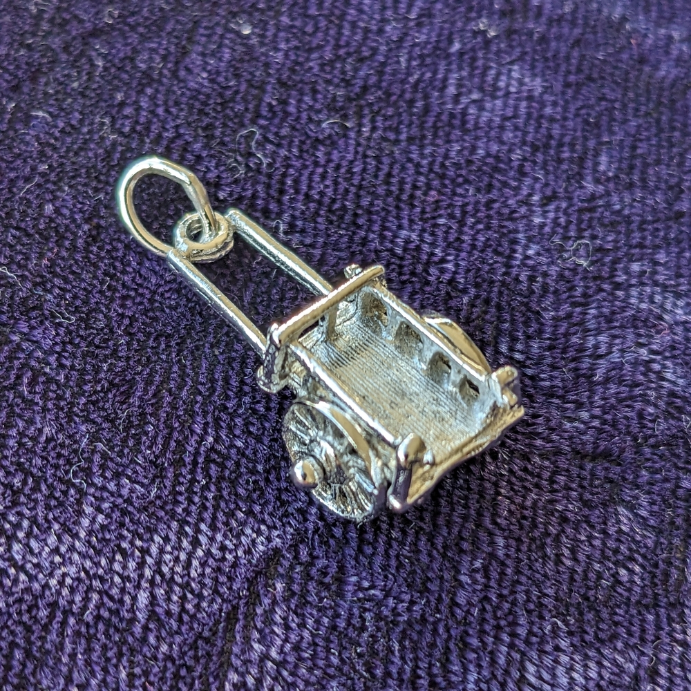 Vintage 926 sterling silver Hand Cart Pendant / charm